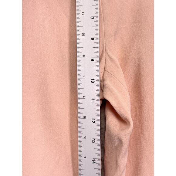 Sezane Pants 38 / US 6 Womens Blush Pink Textured Crepe Ankle Trouser - Picture 4 of 7